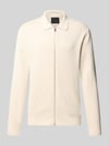 JACK & JONES Premium Cardigan mit Zweiwege-Reißverschluss Modell 'MILANO' Offwhite Melange