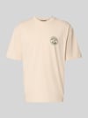 PEGADOR Oversized T-Shirt mit Label-Print Offwhite