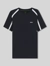 BOSS Green t-shirt sportowy o kroju slim fit z napisem z logo Granatowy