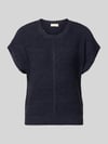 FREE/QUENT Gebreid shirt met kapmouwen model 'Estapper' Marineblauw