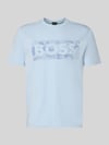 BOSS Green Regular Fit T-Shirt aus Baumwoll-Mix Modell 'TS_GLOBE LOGOPATTERN' Aqua