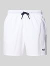 Emporio Armani Straight Fit Badeshorts mit Logo-Detail Weiss