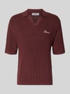 REVIEW Koszulka polo o kroju slim fit w stylu szydełkowym Bordowy