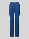 Raphaela By Brax jeans met rechte pijpen met sierstiksels model 'Laura' Blauw