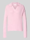 Fynch-Hatton Strickpullover mit V-Ausschnitt Hellrosa