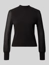 zero Strickpullover aus Viskose-Mix mit Stehkragen Black