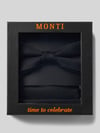 MONTI Fliege und Einstecktuch im Set aus reiner Seide Black
