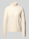 Christian Berg Woman Pullover van kasjmier met kabelpatroon Offwhite