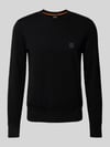 BOSS Orange Gebreide pullover met ronde hals, model 'Kanovano' Zwart