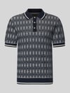 JACK & JONES Premium Koszulka polo o kroju regular fit we wzór na całej powierzchni Granatowy