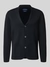Christian Berg Men Regular Fit Strickjacke aus Woll-Mix mit Reverskragen Black