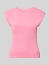Tom Tailor Denim krój regular fit t-shirt z mieszanki bawełny Mocnoróżowy