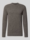 Barbour Pullover aus Woll-Seide-Mix mit Rundhalsausschnitt Modell 'TISBURY' Taupe