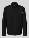Redefined Rebel Regular fit overhemdjack met wol en labeldetail model 'Chen' Zwart