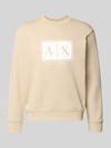 Armani Exchange Sweatshirt mit Logo-Print und Rundhalsausschnitt Sand