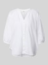 Selected relaxed fit overhemdblouse mix van katoen en linnen model 'ALBERTA' Wit