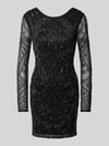 Lace & Beads Cocktailjurk met sierparels Zwart