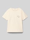 JACK & JONES T-shirt met labelprint, model 'ALMERA' Ecru