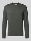 Tom Tailor Denim Regular Fit Strickpullover aus Baumwolle Dunkelgrau Melange