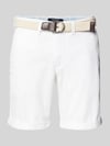 MCNEAL Slim Fit Bermudas mit Gürtel Weiss
