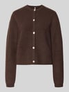 PIECES Strickjacke mit Woll-Anteil Modell 'SILLY' Mittelbraun Mel