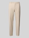 BOSS regular fit pantalon met scheerwol model 'LEON' Beige gemêleerd