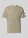 Superdry T-Shirt mit kurzer Knopfleiste Khaki