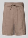 HUGO straight fit chinoshorts van mix van linnen en lyocell model 'CINO' Lichtbruin