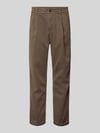 DRYKORN Regular Fit Hose mit Bundfalten Modell 'CHASY' Mittelbraun