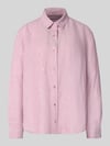 Samsøe Samsøe Regular Fit Leinenbluse mit Knopfleiste Rosa Melange
