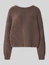 American Vintage Sweter z mieszanka lnu z dodatkiem wełny z alpaki model 'Zolly' Ciemnobrązowy