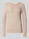 Christian Berg Woman Regular Fit Strickpullover aus Viskose-Mix mit U-Boot-Ausschnitt Metallic Beige Melange