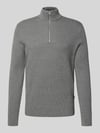 ONLY & SONS Regular Fit Troyer aus Baumwoll-Mix Modell 'PHIL' Mittelgrau Melange
