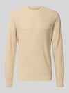 MCNEAL Strickpullover mit gerippten Abschlüssen Sand Melange
