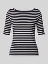 COMMA T-Shirt mit U-Boot-Ausschnitt Marine