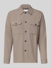 Lindbergh Relaxed Fit Hemdjacke mit Kentkragen und Brusttaschen Sand