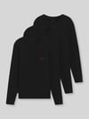 HUGO Regular Fit Langarmshirt aus reiner Baumwolle im 3er-Pack Black