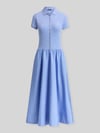 Polo Ralph Lauren Freizeitkleid aus Baumwoll-Mix mit Polokragen Hellblau