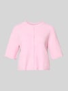 PIECES Regular Fit Strickjacke mit Woll-Anteil Modell 'SILLY' Hellrosa Melange