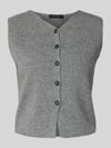 Oui Slim Fit Strickweste mit Woll-Anteil Hellgrau Melange