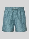 Emporio Armani Regular Fit Badeshorts mit Allover-Logo-Print Blau