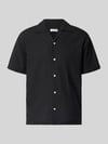JACK & JONES Regular Fit Freizeithemd aus Baumwoll-Leinen-Mix Black
