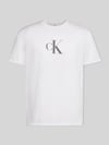 CK Calvin Klein Regular Fit T-Shirt mit Logo Print Weiss