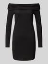 ONLY Minikleid mit Carmen-Ausschnitt mit Glitzerfaden Modell 'ROMA' Metallic Black