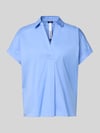 JOOP! Regular Fit Bluse mit V-Ausschnitt Modell 'Basilia' Blau