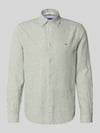 Tommy Jeans Regular Fit Freizeithemd aus Leinen-Baumwoll-Mix Gruen