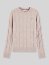 Tommy Hilfiger Regular Fit Pullover aus reiner Wolle Sand