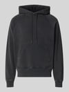 Closed Bluza z kapturem o kroju regular fit z czystej bawełny Czarny