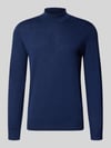 Christian Berg Men Regular Fit Turtleneck aus Woll-Mix Dunkelblau Melange