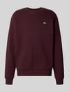 Lacoste Bluza o kroju regular fit z mieszanki bawełny Bordowy